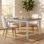BLAKE - tavolo da pranzo moderno allungabile in acciaio e legno da 130 x 80