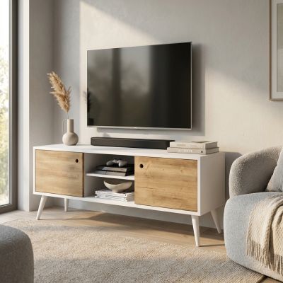 BRODY - mobile porta tv moderno in abete spazzolato naturale