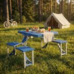CAMP - tavolo pieghevole salvaspazio con 4 sgabelli
