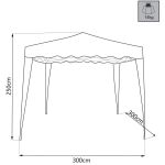 HEBES - gazebo pieghevole e richiudibile completo di sacca protettiva in acciaio 3 x 3 m