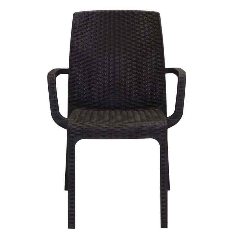 CALIGOLA - set tavolo inresina effetto rattan cm 150 x 90 x 74 h con 6 poltrone Alma