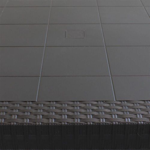 CALIGOLA - set tavolo inresina effetto rattan cm 150 x 90 x 74 h con 6 poltrone Alma