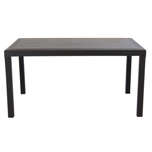 CALIGOLA - set tavolo inresina effetto rattan cm 150 x 90 x 74 h con 6 poltrone Alma