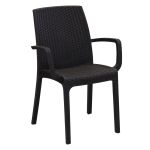 CALIGOLA - set tavolo inresina effetto rattan cm 150 x 90 x 74 h con 6 poltrone Alma