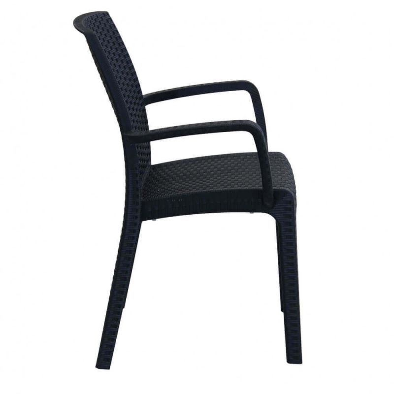 CALIGOLA - set tavolo in resina effetto rattan cm 150 x 90 x 74 h con 6 poltrone Alma