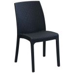 CALIGOLA - set tavolo in resina effetto rattan cm 150 x 90 x 74 h con 4 sedie Alma