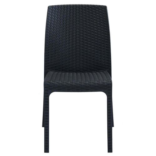 CALIGOLA - set tavolo in resina effetto rattan cm 150 x 90 x 74 h con 4 sedie Alma