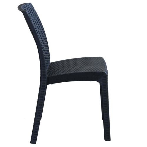 CALIGOLA - set tavolo in resina effetto rattan cm 150 x 90 x 74 h con 4 sedie Alma