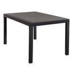 CALIGOLA - set tavolo in resina effetto rattan cm 150 x 90 x 74 h con 4 poltrone Alma