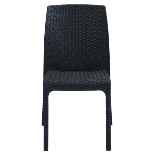 CALIGOLA - set tavolo in resina effetto rattan cm 80 x 80 x 74 h con 4 sedie Alma