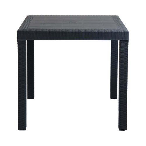CALIGOLA - set tavolo in resina effetto rattan cm 80 x 80 x 74 h con 4 sedie Alma