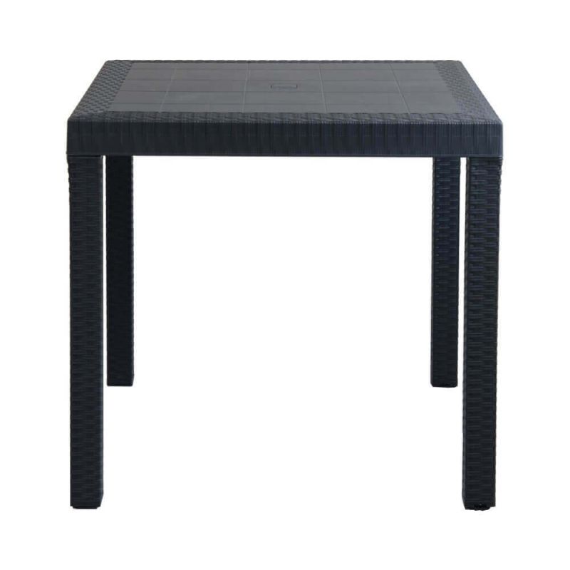 CALIGOLA - set tavolo in resina effetto rattan cm 80 x 80 x 74 h con 4 sedie Alma