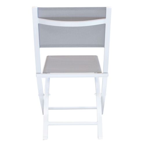 ABELUS - set pieghevole tavolo in alluminio cm 130 x 77 x 73 h con 4 sedie Gaja
