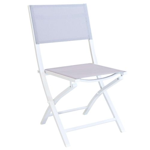 ABELUS - set pieghevole tavolo in alluminio cm 130 x 77 x 73 h con 4 sedie Gaja