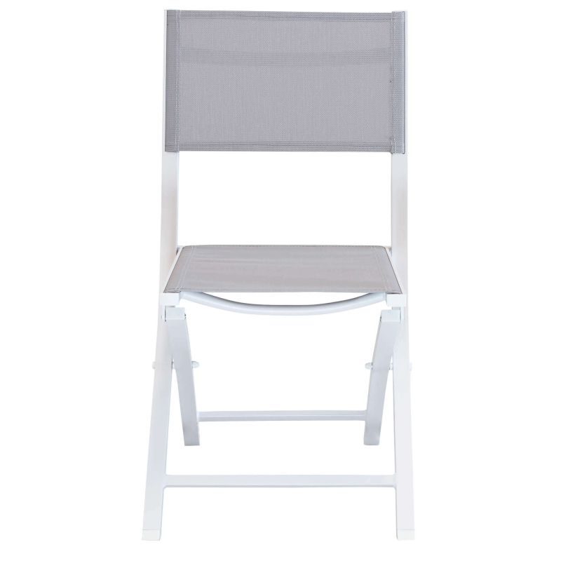 ABELUS - set pieghevole tavolo in alluminio cm 130 x 77 x 73 h con 4 sedie Gaja