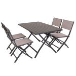 ABELUS - set tavolo in alluminio cm 130 x 77 x 73 h con 4 sedie Gaja