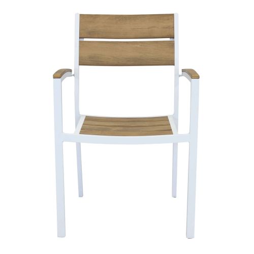 VIDUUS - set tavolo in alluminio e polywood cm 200/300 x 95 x 74 h con 8 poltrone Viduus