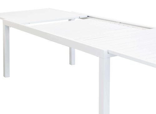 DEXTER - set tavolo in alluminio cm 200/300 x 100 x 74 h con 8 sedie Aulus