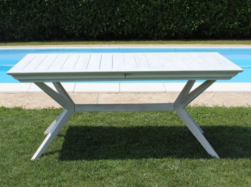 CAESAR - set tavolo in legno massiccio di acacia con 6 sedie Sortis