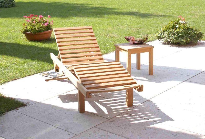 FIBULA - lettino prendisole in legno di teak