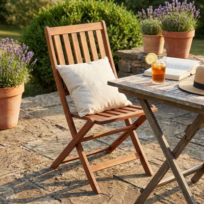 DRESDA - sedia da giardino pieghevole in legno massiccio di acacia