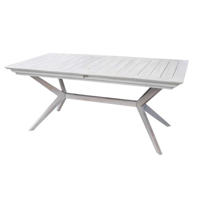 CAESAR - set tavolo in legno massiccio di acacia con 8 sedie Sortis