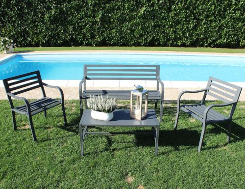 AELANA - salotto da giardino 2 posti in ferro