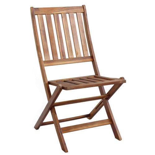 AARON - set tavolo in legno massiccio di acacia cm 80 x 80 x 74 h con 4 sedie Dresda
