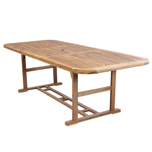 TURRIS - set tavolo in legno massiccio di acacia cm 180/240 x 100 x 74 h con 8 sedie e 2 poltrone Mulier