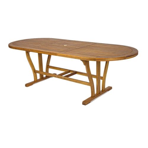 TURRIS - set tavolo in legno massiccio di acacia cm 180/240 x 100 x 74 h con 6 sedie e 2 poltrone Mulier