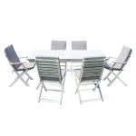 CAESAR - set tavolo in legno massiccio di acacia con 4 sedie e 2 poltrone Sortis
