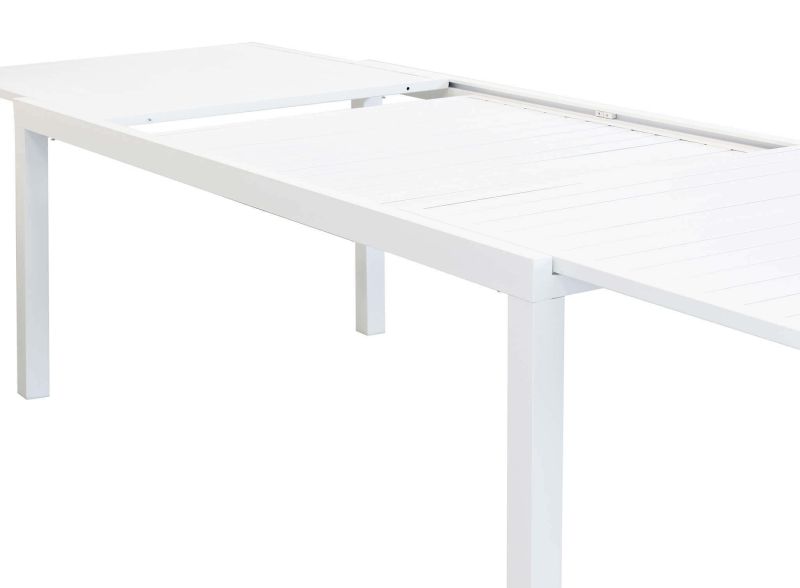 DEXTER - set tavolo in alluminio cm 200/300 x 100 x 74 h con 10 poltrone Venus