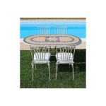 VENTUS - set tavolo in ferro cm 160 x 90 x 74 h con 4 sedie Ventus