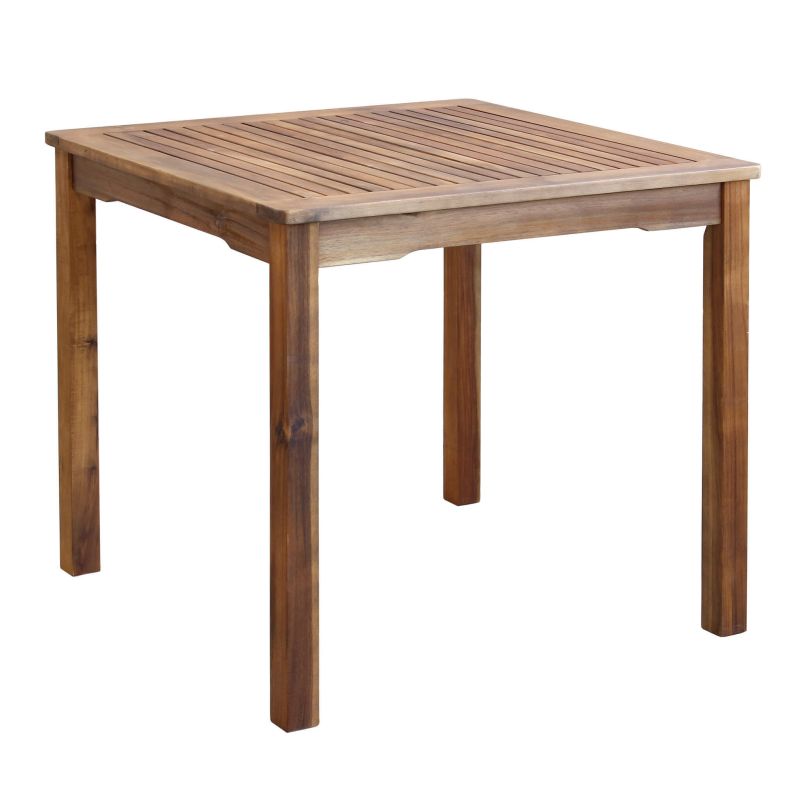 AARON - set tavolo in legno massiccio di acacia cm 80 x 80 x 74 h con 2 sedie Dresda