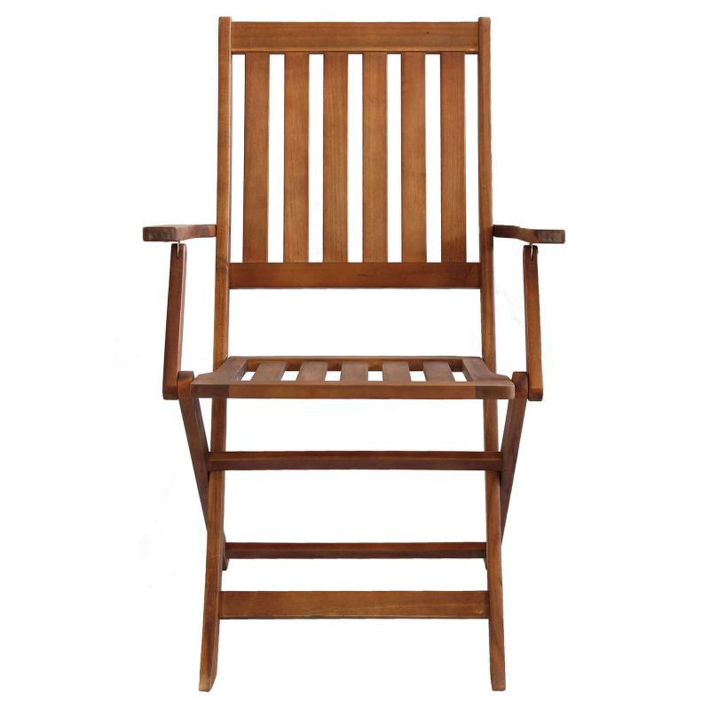 CAESAR - set tavolo in legno massiccio di acacia cm 150/200 x 90 x 78 h con 4 sedie e 2 poltrone Dresda