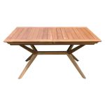 CAESAR - set tavolo in legno massiccio di acacia cm 150/200 x 90 x 78 h con 4 sedie e 2 poltrone Dresda