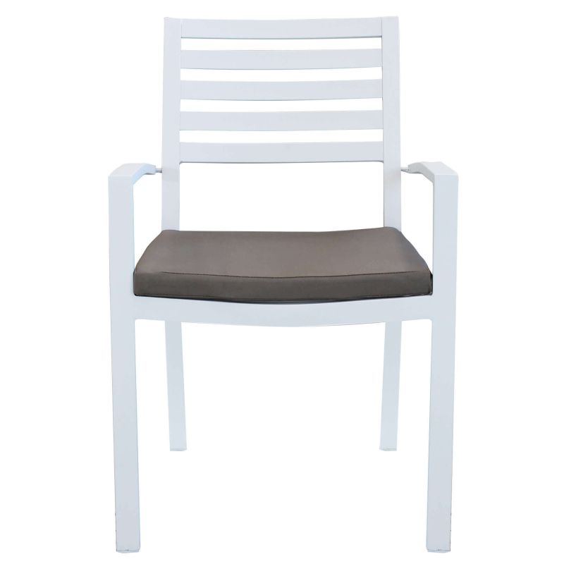 DEXTER - set tavolo in alluminio cm 200/300 x 100 x 74 h con 4 sedie e 2 poltrone Dexter