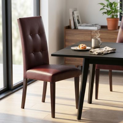 JACQUELYN - sedia moderna ecopelle con 4 bottoni