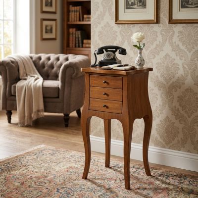 JUDD - mobile portatelefono in legno massello cm 34 x 31 x 72 h