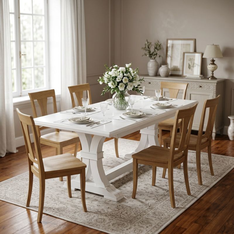DUSTIN - tavolo da pranzo allungabile in legno massello cm 85 X 180/225/270/315/360