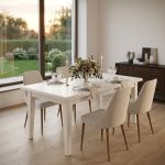 LENNOX - tavolo da pranzo allungabile in legno massello cm 100 X 180/225/270/315/360