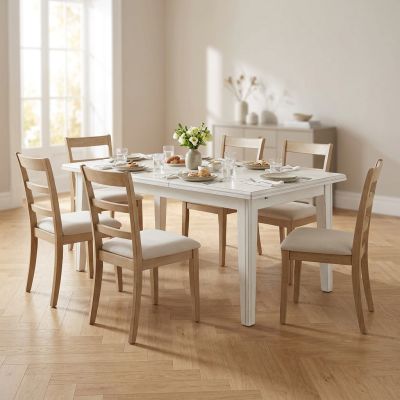 LENNOX - tavolo da pranzo allungabile in legno massello cm 100 X 180/225/270/315/360