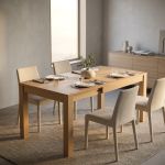 RAYMOND - tavolo da pranzo moderno allungabile in rovere naturale